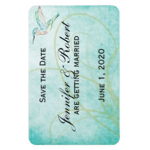 Aqua Hummingbird Waterverf Save the Date