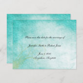 Aqua Hummingbird Waterverf Sparen de Datum Save The Date (Voorkant / Achterkant)