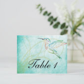 Aqua Hummingbird Waterverf Tafelnummer (Staand voorkant)