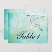 Aqua Hummingbird Waterverf Tafelnummer (Voorkant / Achterkant)
