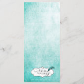 Aqua Hummingbird Waterverf Wedding Menu (Achterkant)