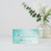 Aqua Hummingbird Waterverf Wedding Place Kards Plaatskaartje (Staand voorkant)