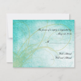 Aqua Hummingbird Waterverf Wedding Response Card RSVP Kaartje