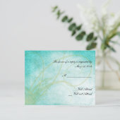 Aqua Hummingbird Waterverf Wedding Response Card RSVP Kaartje (Staand voorkant)