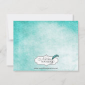 Aqua Hummingbird Waterverf Wedding Response Card RSVP Kaartje (Achterkant)
