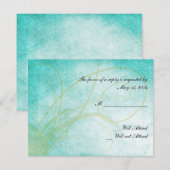Aqua Hummingbird Waterverf Wedding Response Card RSVP Kaartje (Voorkant / Achterkant)