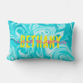 Aqua I LIVE SURFNAME Water Ocean Beach Fun Kussen (Voorkant)