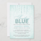 Aqua Iets Blue Bridal Shower Uitnodiging (Voorkant)