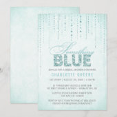 Aqua Iets Blue Bridal Shower Uitnodiging (Voorkant / Achterkant)