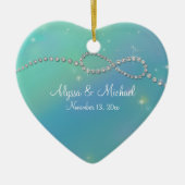 Aqua Infinity Symbol Infinite Love Twinking Keramisch Ornament (Voorkant)