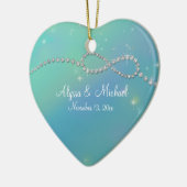 Aqua Infinity Symbol Infinite Love Twinking Keramisch Ornament (Links)
