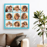 Aqua Instagram Photo Collage met 9 vierkante foto' Canvas Afdruk<br><div class="desc">Gebruik je foto's zonder lijsten om je eigen kunstwerk te creëer! Voeg uw favoriete afbeeldingen en momentopnamen toe aan deze strip voor een leuke geheugenhouder. Een artistieke manier om je beste foto's te tonen die foto's delen.</div>