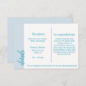 Aqua Invitation Insert, Caroline Wedding Informatiekaartje (Voorkant / Achterkant)