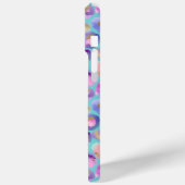 Aqua iriserende luipaardprint met monogram Case-Mate iPhone case (Achterkant / Links)