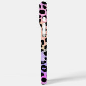 Aqua Iriserende Luipaardprint Monogram Case-Mate iPhone Case (Achterkant / Links)