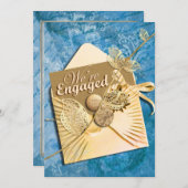 Aqua-ivoorstrand verloving kaart (Voorkant / Achterkant)