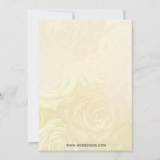 Aqua Ivory Rozen  Bridal Tea Invites Kaart (Achterkant)