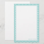 Aqua Japans Seigaiha Pattern Briefpapier (Voorkant / Achterkant)