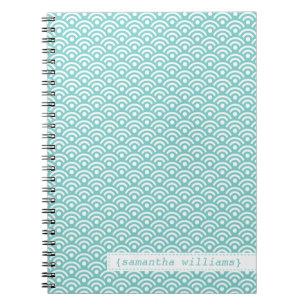 Aqua Japans Seigaiha Pattern Notitieboek