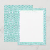 Aqua Japans Seigaiha Pattern Notitiekaartje (Voorkant / Achterkant)