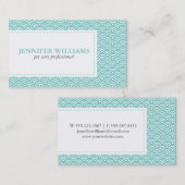 Aqua Japans Seigaiha Pattern Visitekaartje (Voorkant / Achterkant)