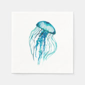 Aqua Jellyfish Waterverf design Servetten (Voorkant)
