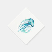 Aqua Jellyfish Waterverf design Servetten (Hoek)