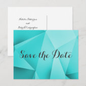 Aqua Jewel Tones Save the Date Briefkaart (Voorkant / Achterkant)