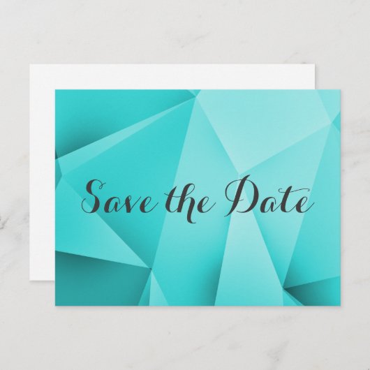 Aqua Jewel Tones Save the Date Briefkaart (Voorkant / Achterkant)