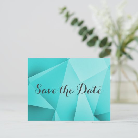 Aqua Jewel Tones Save the Date Briefkaart (Staand voorkant)