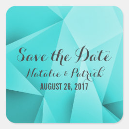 Aqua Jewel Tones Save the Date Stickers