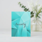 Aqua Jewel Tones Table Number Briefkaart (Staand voorkant)