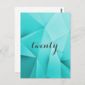 Aqua Jewel Tones Table Number Briefkaart (Voorkant / Achterkant)