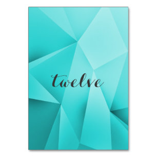 Aqua Jewel Tones Table Number Kaart
