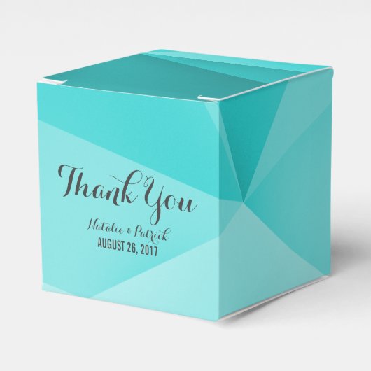Aqua Jewel Tones Wedding Favor Boxes Bedankdoosjes (Voorkant Zijde)