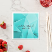Aqua Jewel Tones Wedding Paper Napkins Servet (Insitu)
