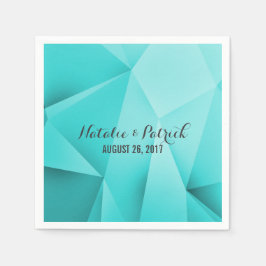Aqua Jewel Tones Wedding Paper Napkins Servet
