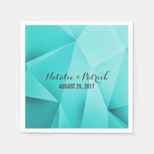 Aqua Jewel Tones Wedding Paper Napkins Servet