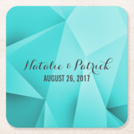 Aqua Jewel Tones Wedding Paper Onderzetters