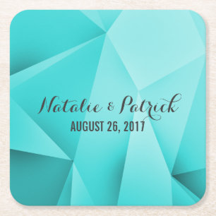 Aqua Jewel Tones Wedding Paper Onderzetters