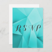 Aqua Jewel Tones Wedding RSVP Briefkaart (Voorkant / Achterkant)