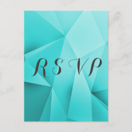 Aqua Jewel Tones Wedding RSVP Briefkaart