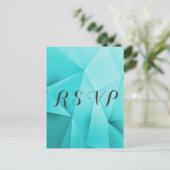 Aqua Jewel Tones Wedding RSVP Briefkaart (Staand voorkant)