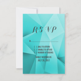 Aqua Jewel Tones Wedding RSVP Kaart