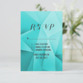 Aqua Jewel Tones Wedding RSVP Kaart (Staand voorkant)