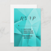 Aqua Jewel Tones Wedding RSVP Kaart (Voorkant / Achterkant)