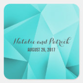 Aqua Jewel Tones Wedding Stickers (Voorkant)