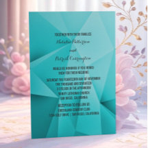 Aqua Jewel Tones Wedding Uitnodiging