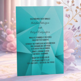 Aqua Jewel Tones Wedding Uitnodiging