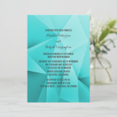 Aqua Jewel Tones Wedding Uitnodiging (Staand voorkant)